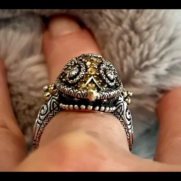 Rare, Barbara Bixby Sterling Silver, 18k Gold, Citrine Ring❤️